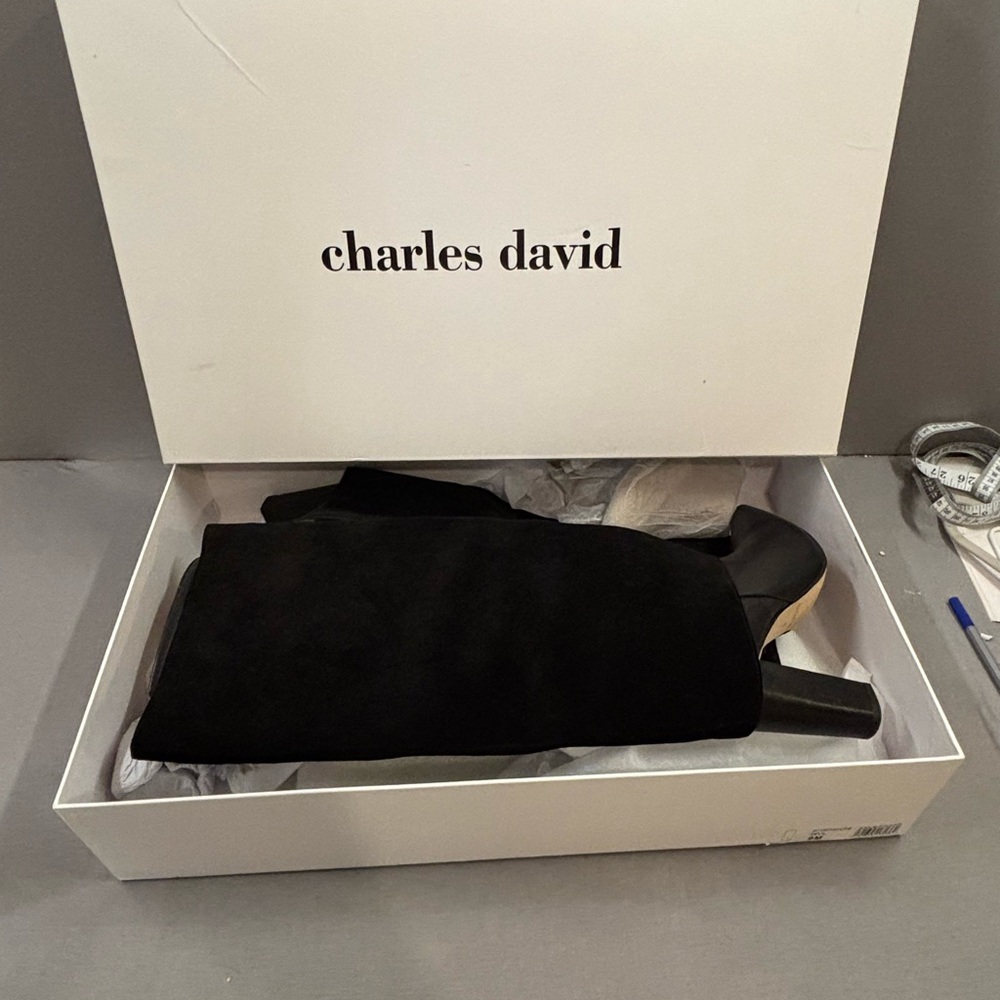 Charles David women’s devil boots size 9 black suede excellent condition
